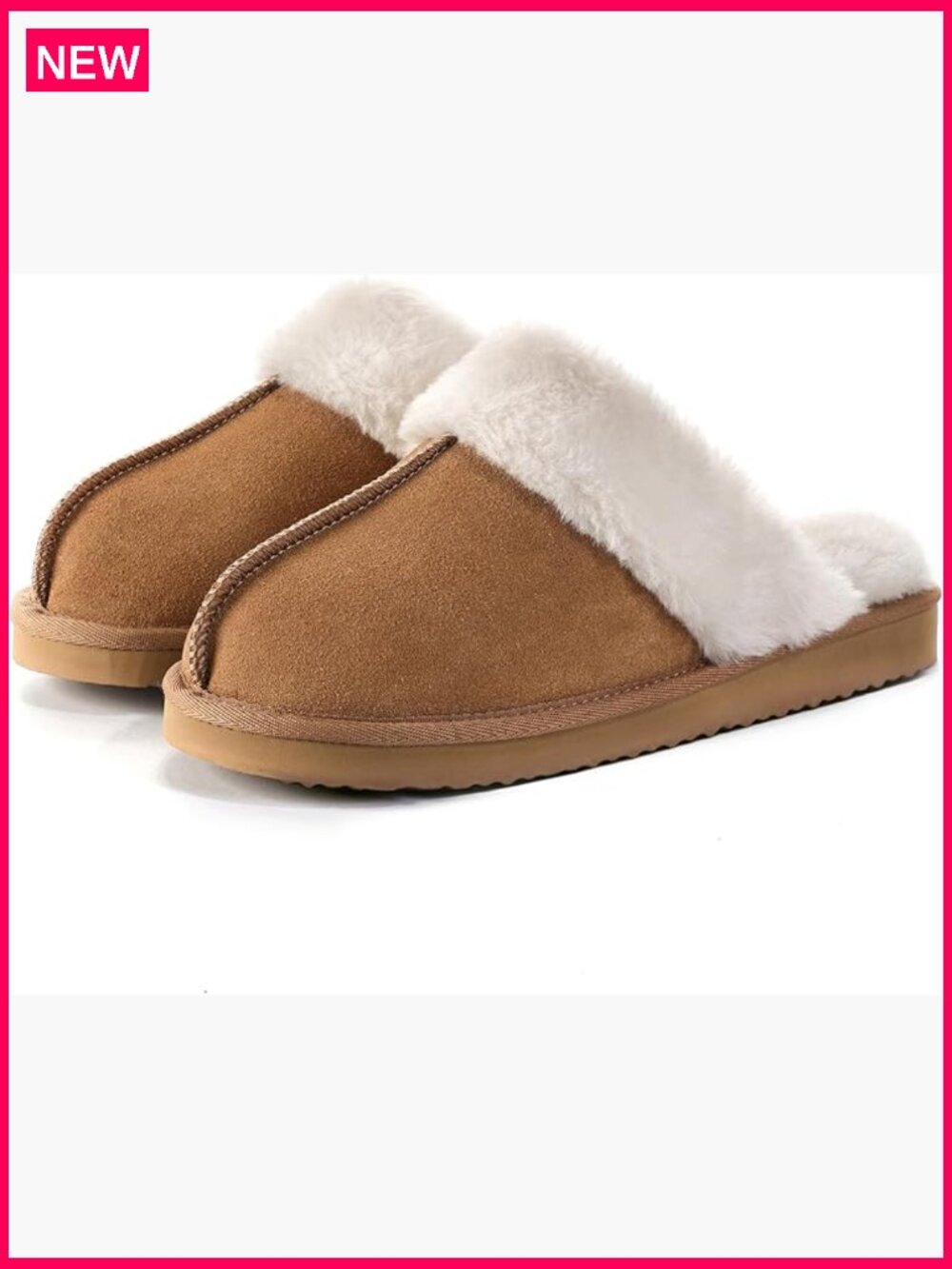 Womens Faux Fur House Slippers Memory Foam Warm Cozy Indoor Outdoor Slip